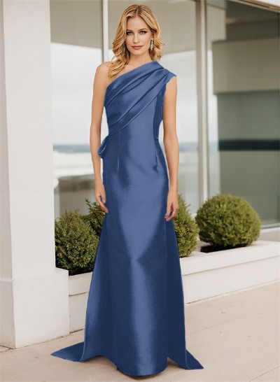 Sheath/Column One-Shoulder Sleeveless Satin Mother Of The Bride Dresses