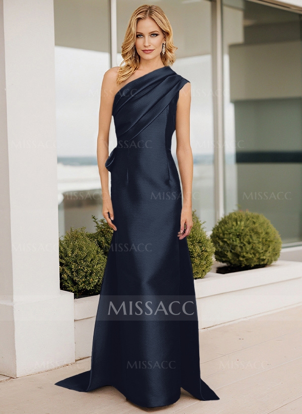 Sheath/Column One-Shoulder Sleeveless Satin Mother Of The Bride Dresses