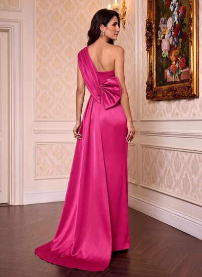 Sheath/Column One-Shoulder Sleeveless Satin Mother Of The Bride Dresses