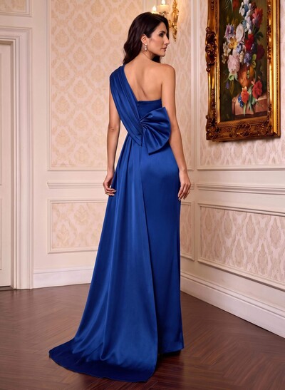 Sheath/Column One-Shoulder Sleeveless Satin Mother Of The Bride Dresses