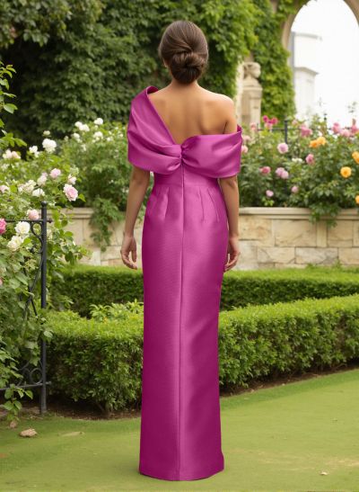 Sheath/Column One-Shoulder Satin Mother Of The Bride Dresses With Split Front