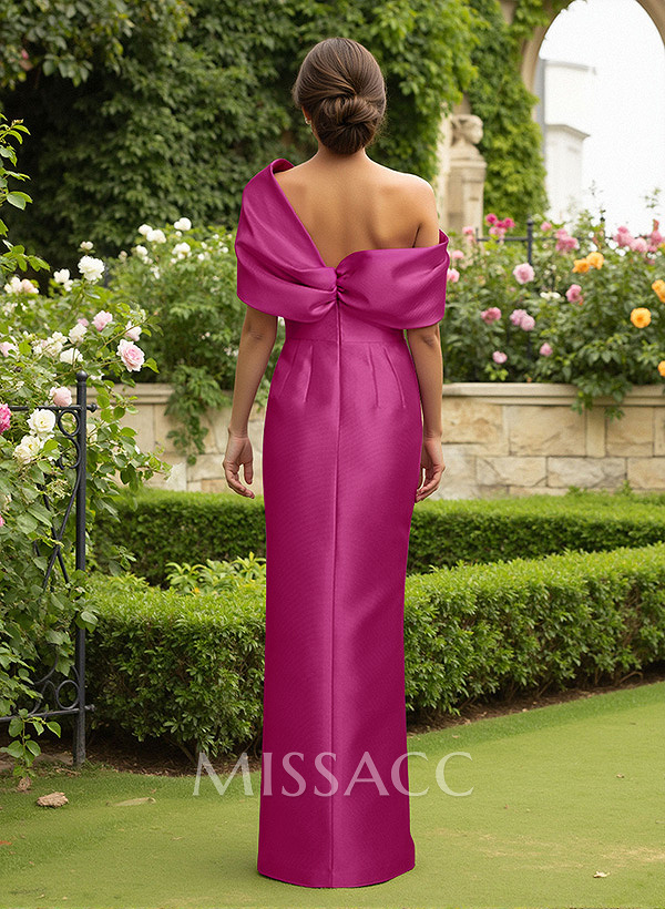 Sheath/Column One-Shoulder Satin Mother Of The Bride Dresses With Split Front