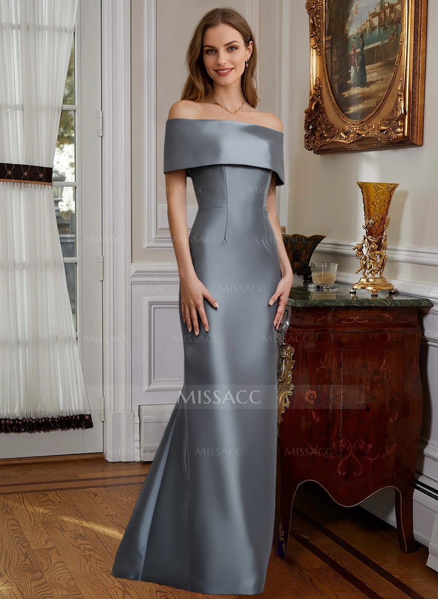 Sheath/Column Off-The-Shoulder Sleeveless Satin Mother Of The Bride Dresses