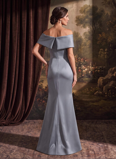 Sheath/Column Off-The-Shoulder Sleeveless Satin Mother Of The Bride Dresses