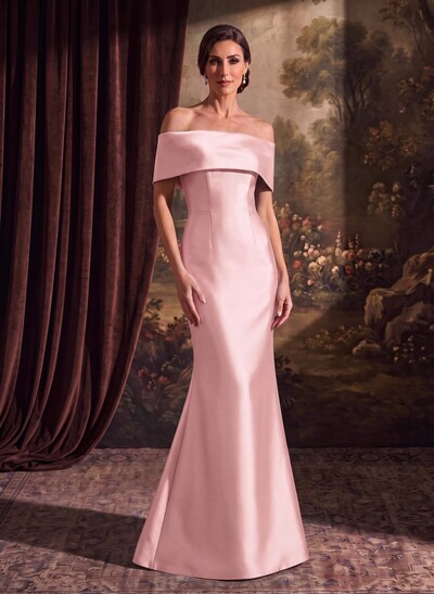 Sheath/Column Off-The-Shoulder Sleeveless Satin Mother Of The Bride Dresses