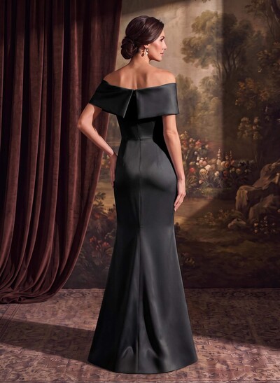Sheath/Column Off-The-Shoulder Sleeveless Satin Mother Of The Bride Dresses