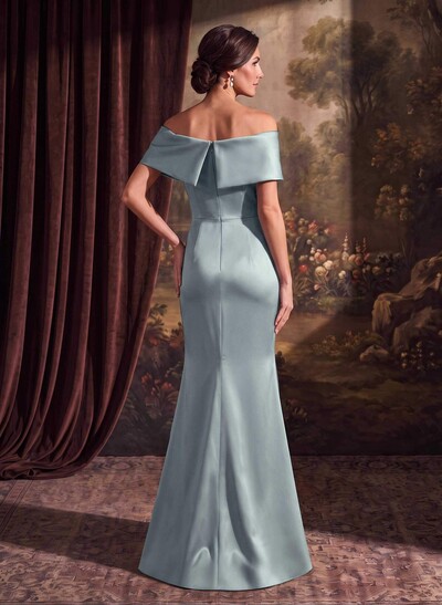 Sheath/Column Off-The-Shoulder Sleeveless Satin Mother Of The Bride Dresses