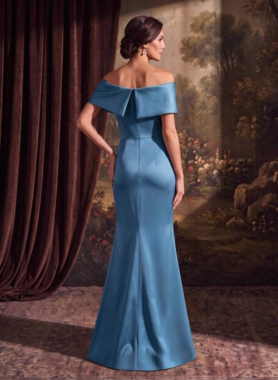 Sheath/Column Off-The-Shoulder Sleeveless Satin Mother Of The Bride Dresses