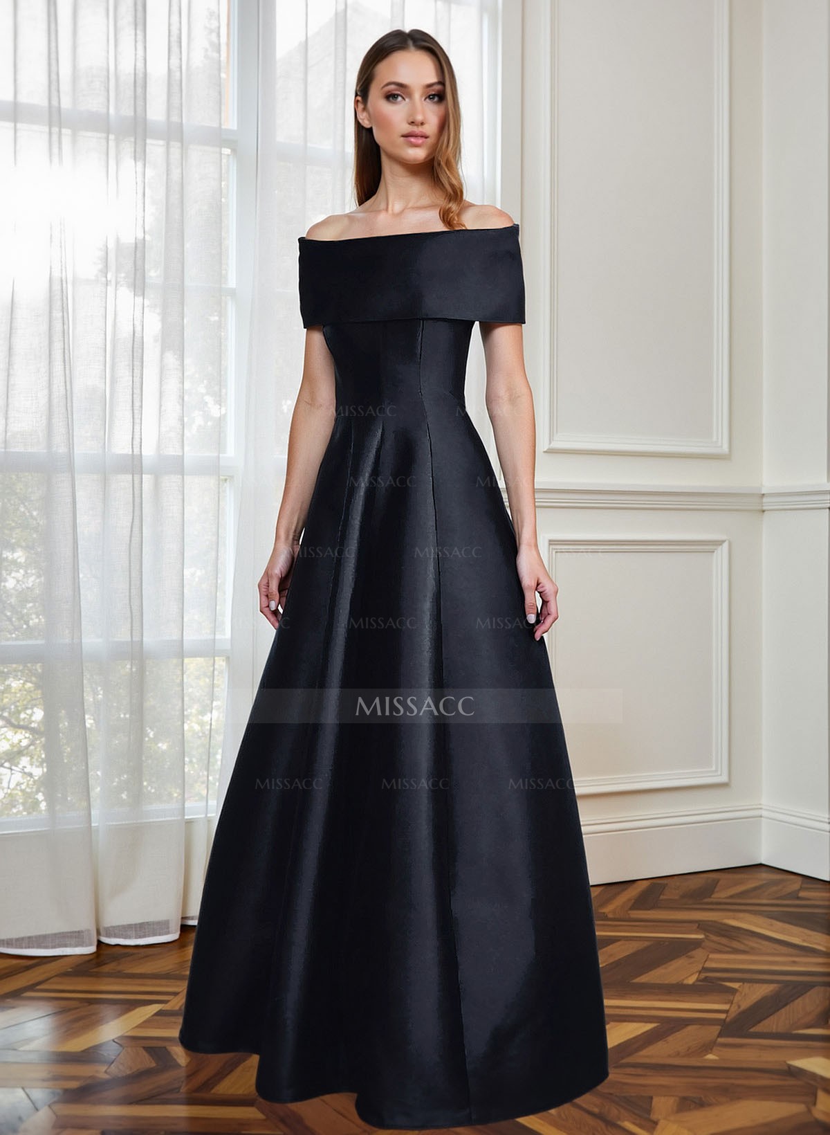 A-Line Off-The-Shoulder Sleeveless Floor-Length Mother Of The Bride Dresses