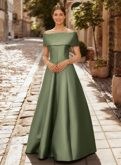 A-Line Off-The-Shoulder Sleeveless Floor-Length Mother Of The Bride Dresses