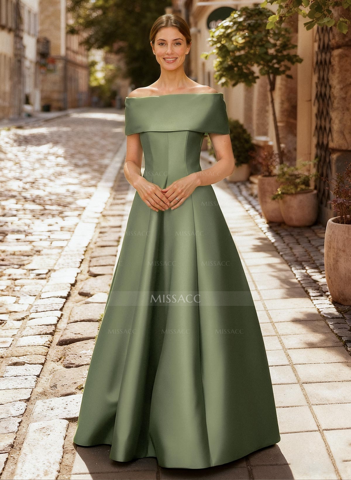 A-Line Off-The-Shoulder Sleeveless Floor-Length Mother Of The Bride Dresses