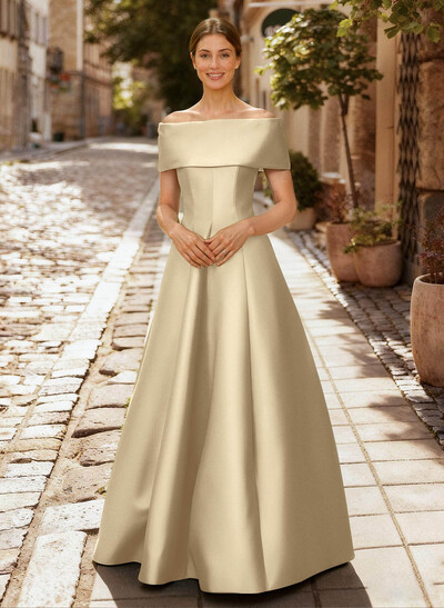 A-Line Off-The-Shoulder Sleeveless Floor-Length Mother Of The Bride Dresses