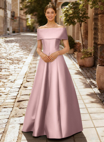 A-Line Off-The-Shoulder Sleeveless Floor-Length Mother Of The Bride Dresses
