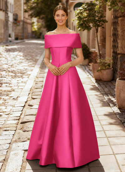 A-Line Off-The-Shoulder Sleeveless Floor-Length Mother Of The Bride Dresses