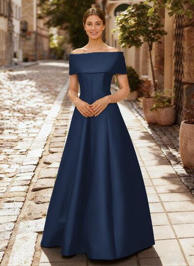 A-Line Off-The-Shoulder Sleeveless Floor-Length Mother Of The Bride Dresses