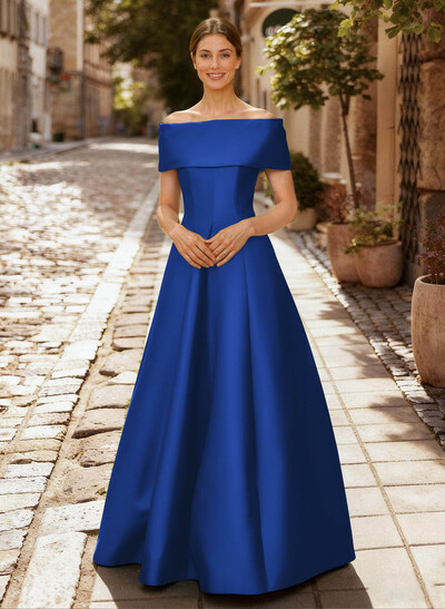 A-Line Off-The-Shoulder Sleeveless Floor-Length Mother Of The Bride Dresses