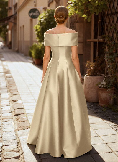 A-Line Off-The-Shoulder Sleeveless Floor-Length Mother Of The Bride Dresses