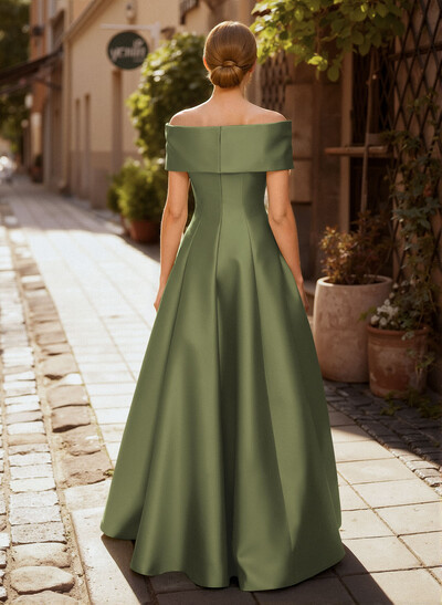 A-Line Off-The-Shoulder Sleeveless Floor-Length Mother Of The Bride Dresses