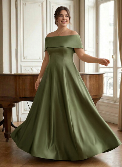 A-Line Off-The-Shoulder Sleeveless Floor-Length Mother Of The Bride Dresses