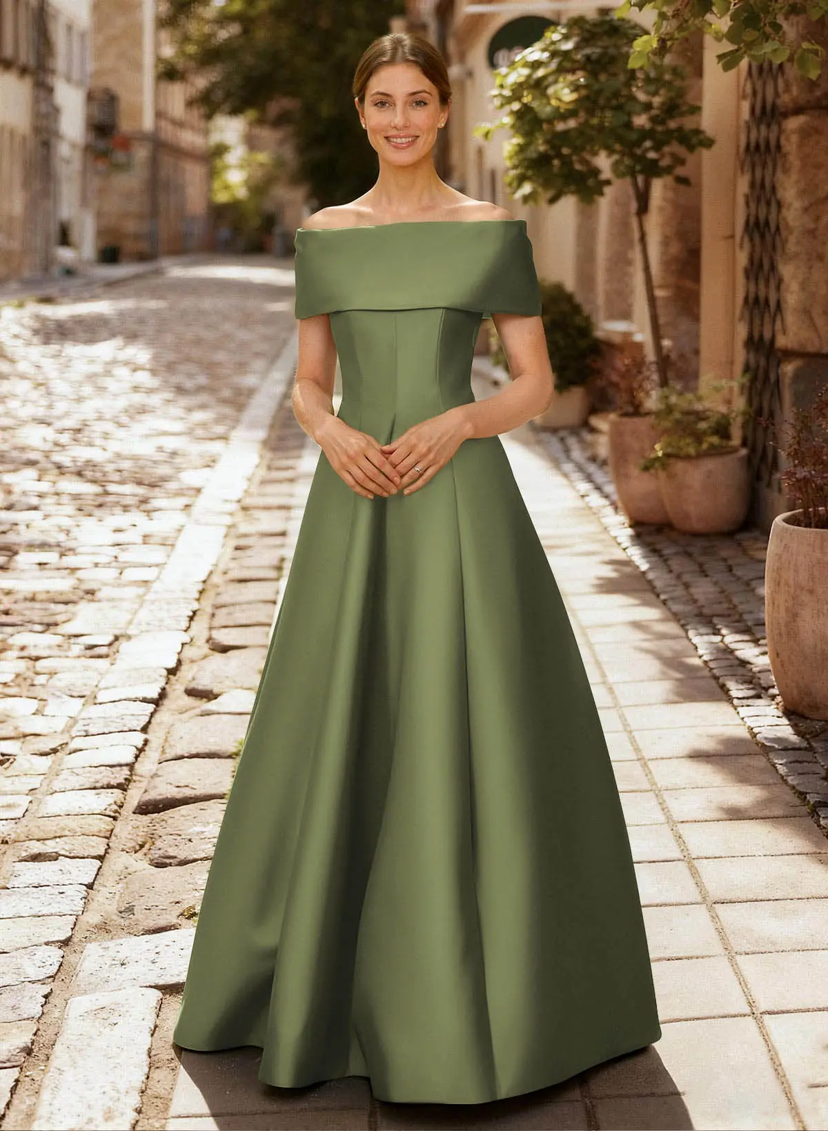 A-Line Off-The-Shoulder Sleeveless Floor-Length Mother Of The Bride Dresses