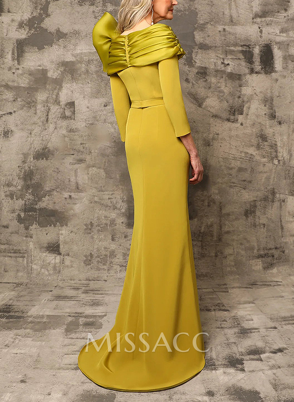 Off-The-Shoulder 3/4 Sleeves Mother Of The Bride Dresses With Bow(s) Off-The-Shoulder 3/4 Sleeves Mother Of The Bride Dresses With Bow(s)
