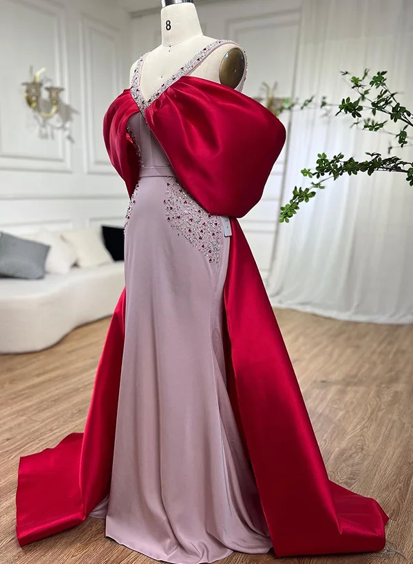 Missacc Mermaid Sleeveless Elastic Satin Evening Dresses With Rhinestone $199 #SED11050