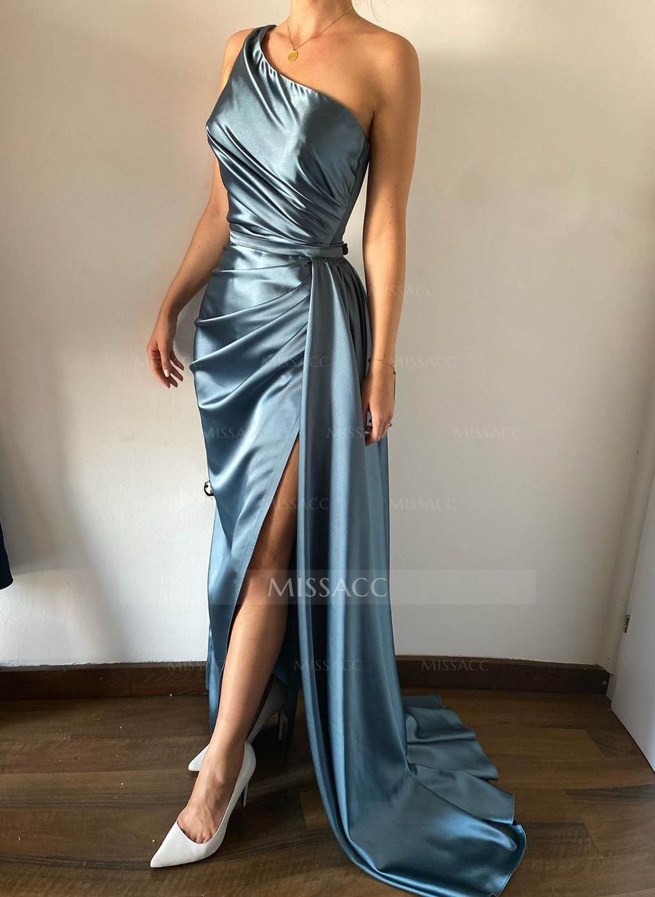 One-Shoulder Simple Sheath/Column Prom Dresses