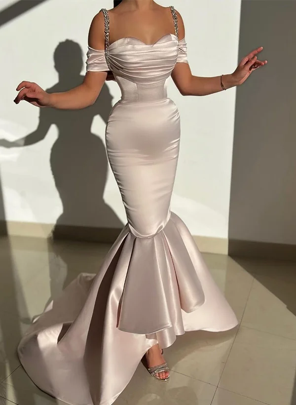 open lace back dress Black and White Prom Dresses Trumpet/Mermaid Sexy Long Prom Dress/Even –  Anna PromDress main image 1