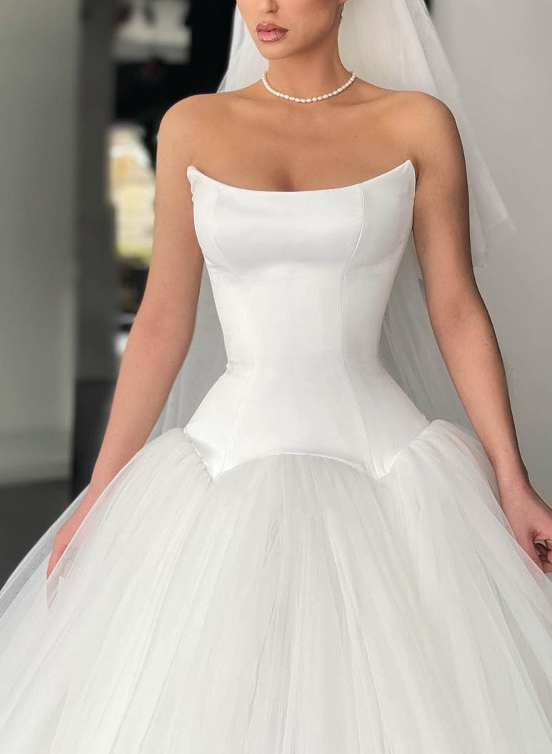 Strapless Ball-Gown Simple Vintage Wedding Dresses