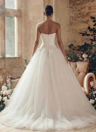 Strapless Ball-Gown Simple Vintage Wedding Dresses