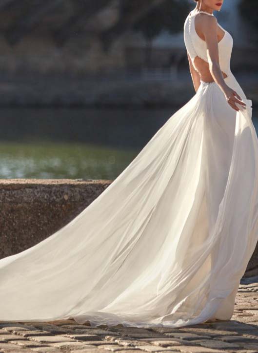 Simple Sheath/Column Elastic Satin Wedding Dresses