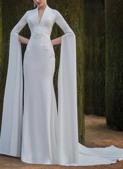 Vintage V-Neck Long Sleeves Lace Wedding Dresses