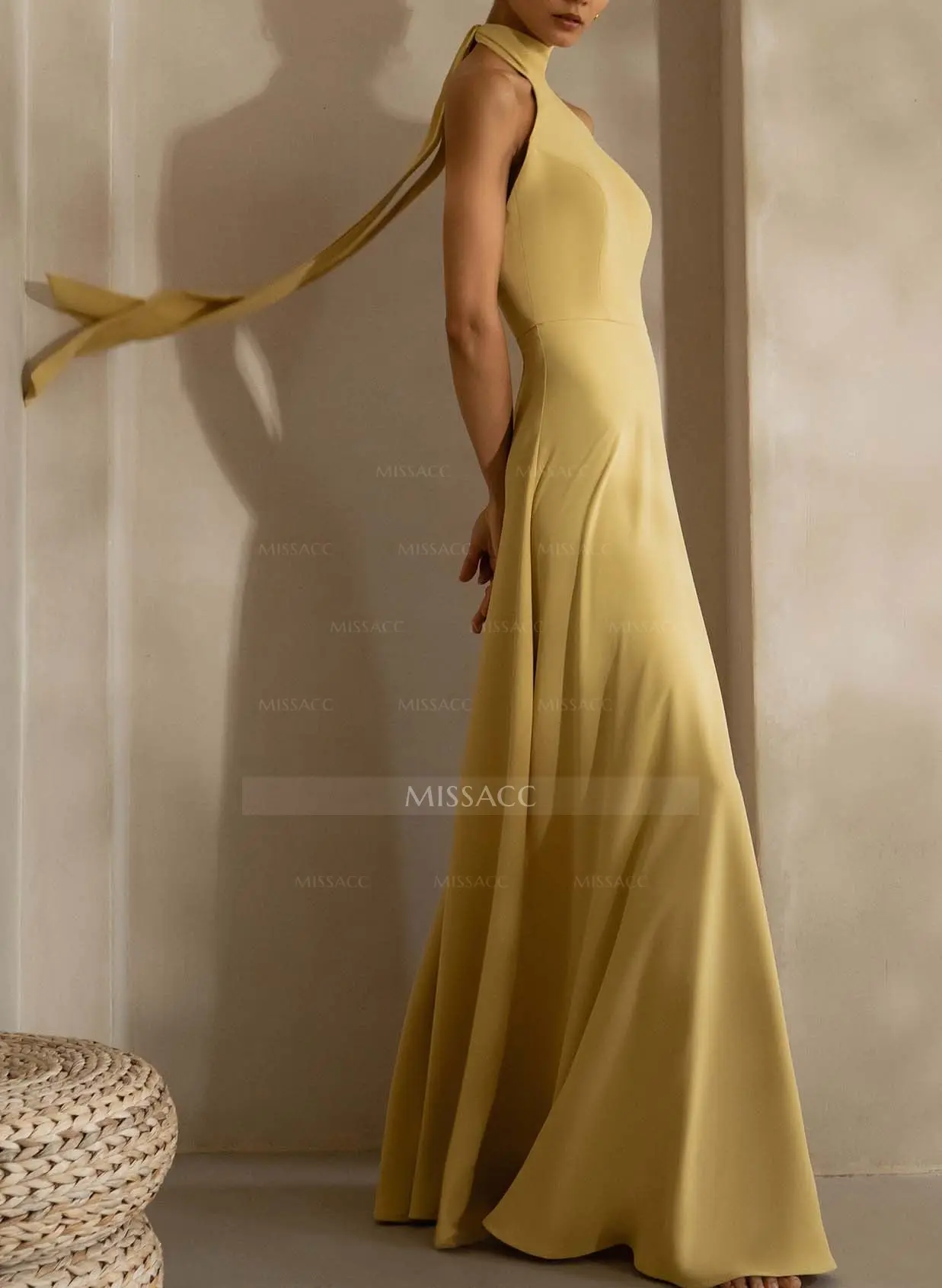 blue dress for baby girl Sexy Backless Halter Sleeveless Long Mermaid Satin Bridesmaid Dresses Online main image 0
