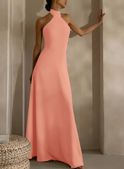 Halter Open Back A-Line Bridesmaid Dresses