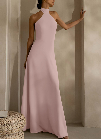 Halter Open Back A-Line Bridesmaid Dresses