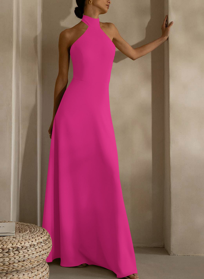 Halter Open Back A-Line Bridesmaid Dresses
