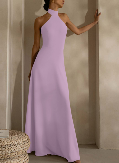 Halter Open Back A-Line Bridesmaid Dresses