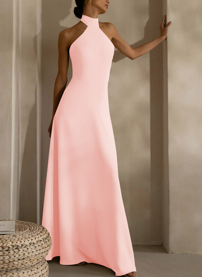 Halter Open Back A-Line Bridesmaid Dresses