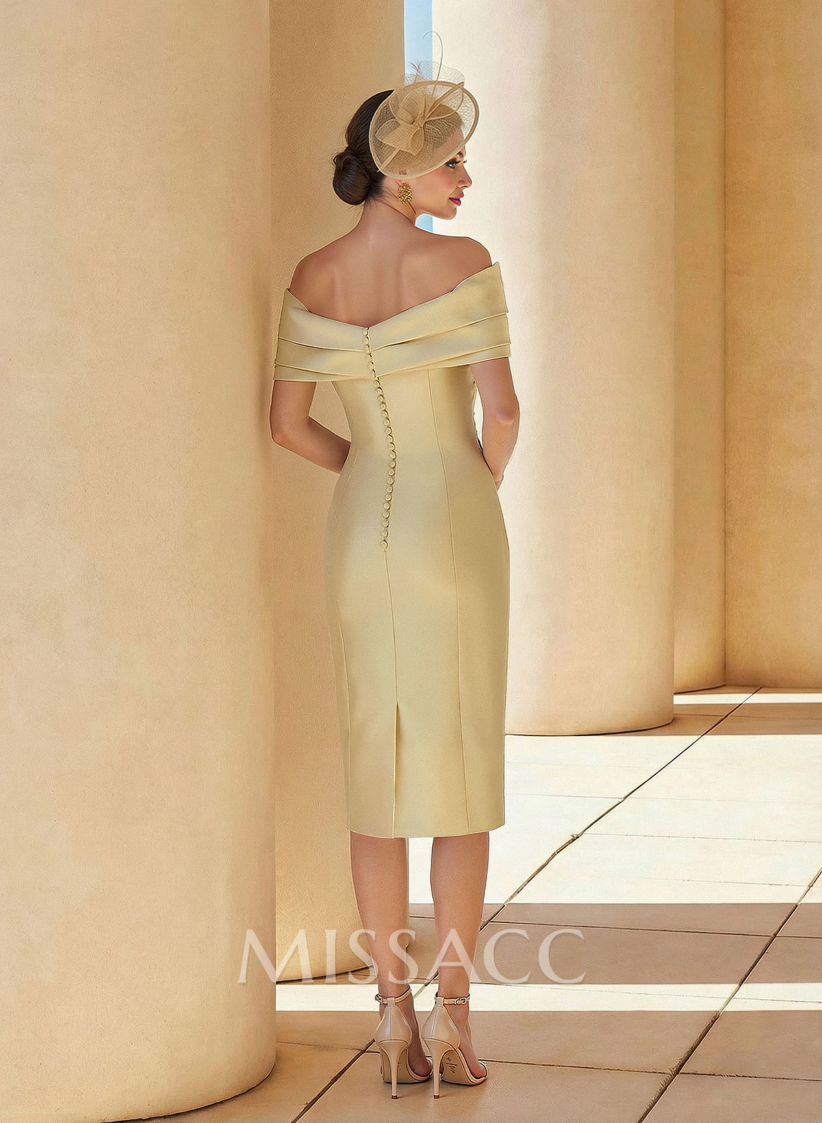 Sheath/Column Off-The-Shoulder Sleeveless Satin Cocktail Dresses With Bow(s) Sheath/Column Off-The-Shoulder Sleeveless Satin Cocktail Dresses With Bow(s)