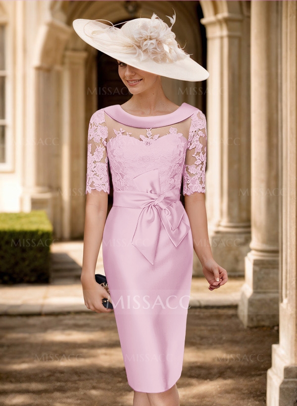 Sheath/Column Cocktail Dresses With Lace Appliques Sheath/Column Cocktail Dresses With Lace Appliques