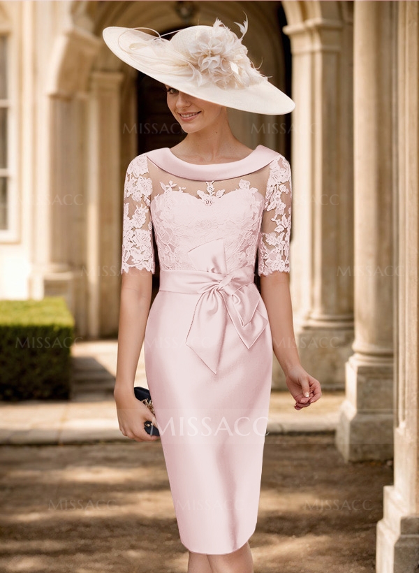 Sheath/Column Cocktail Dresses With Lace Appliques Sheath/Column Cocktail Dresses With Lace Appliques