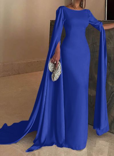 Simple Elegant Sheath/Column Cape Evening Dresses