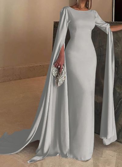 Simple Elegant Sheath/Column Cape Evening Dresses