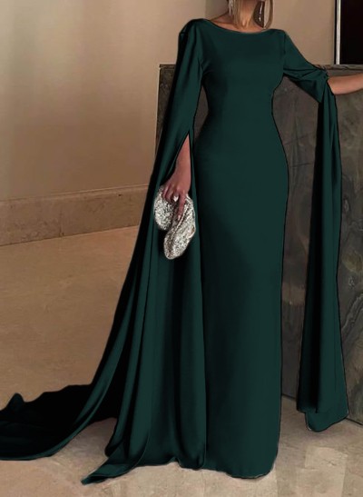 Simple Elegant Sheath/Column Cape Evening Dresses