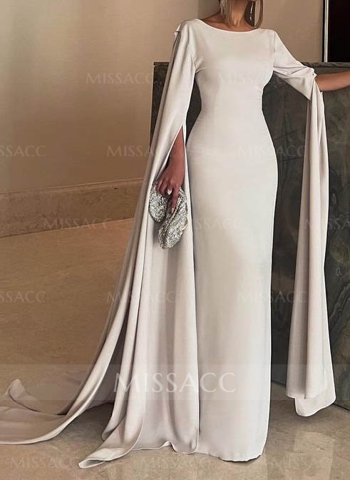 Simple Elegant Sheath/Column Cape Evening Dresses