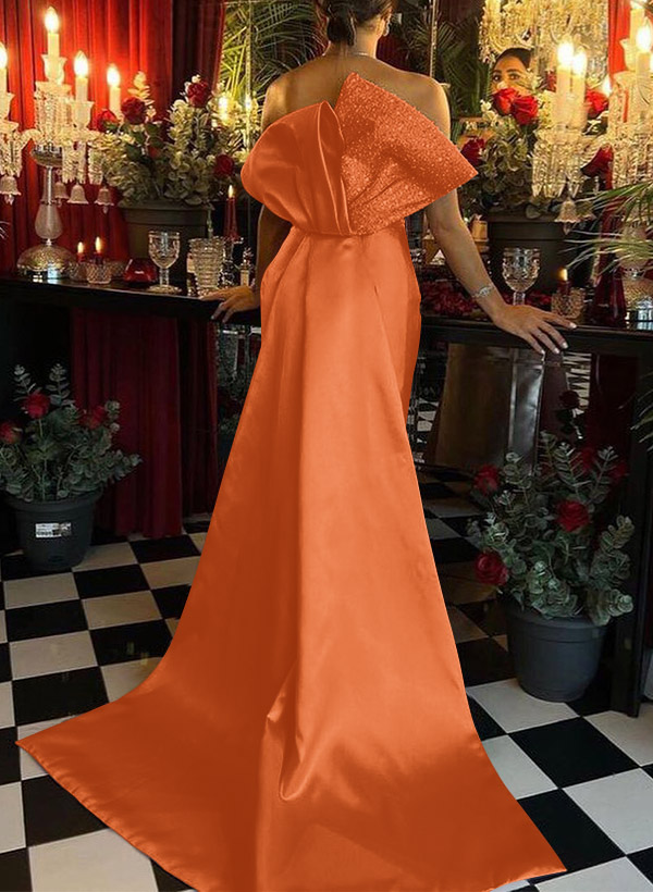 Sheath/Column Strapless Sleeveless Sequined Evening Dresses With - Main Image