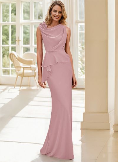 Elegant Flower Simple Elastic Satin Evening Dresses