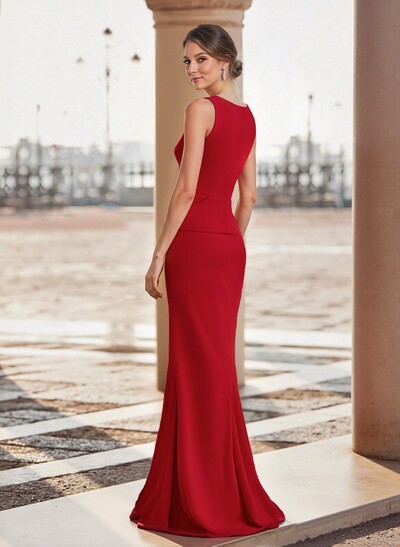 Elegant Flower Simple Elastic Satin Evening Dresses