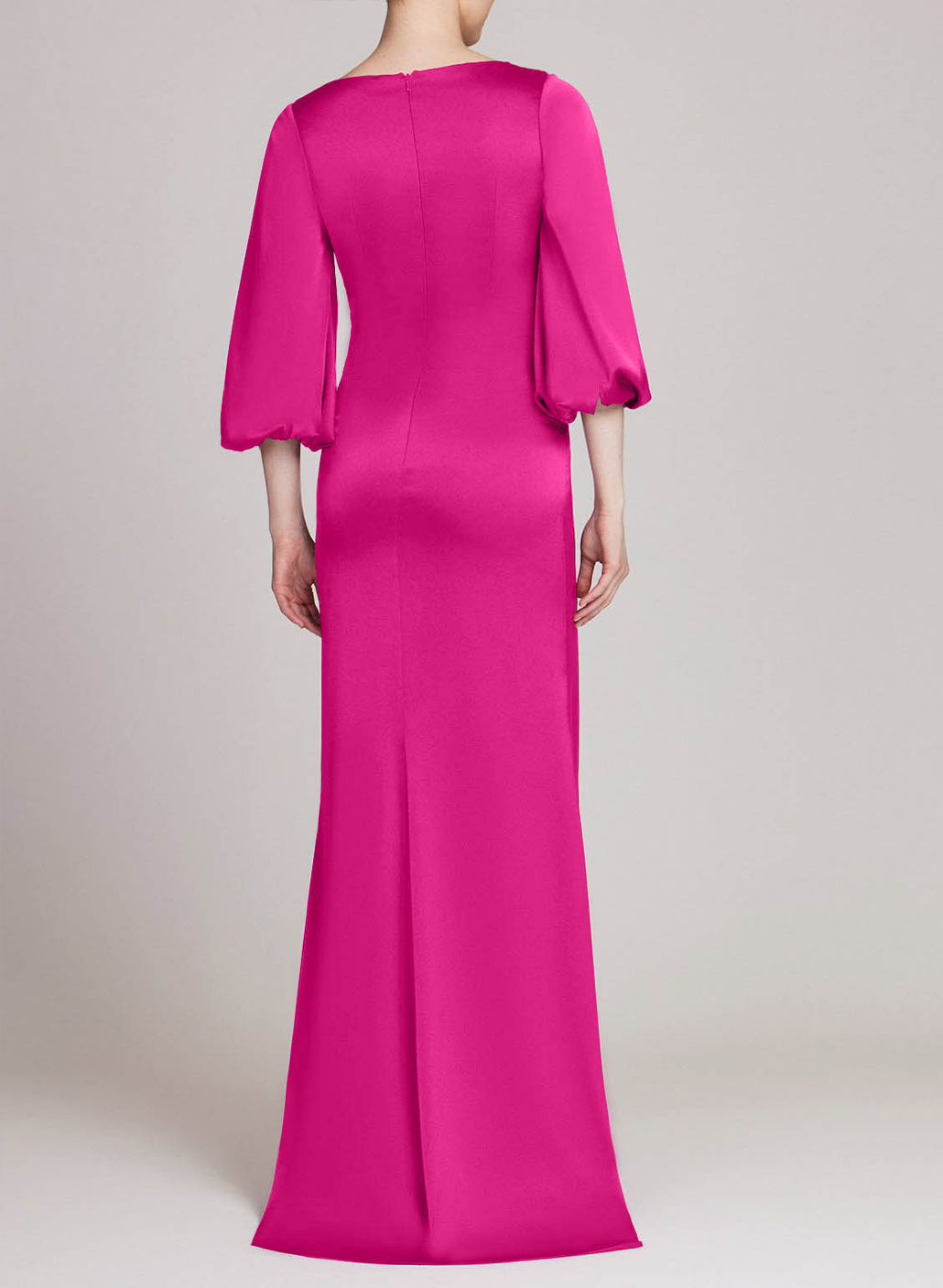 V-Neck Charmeuse Sleeves Simple Evening Dresses