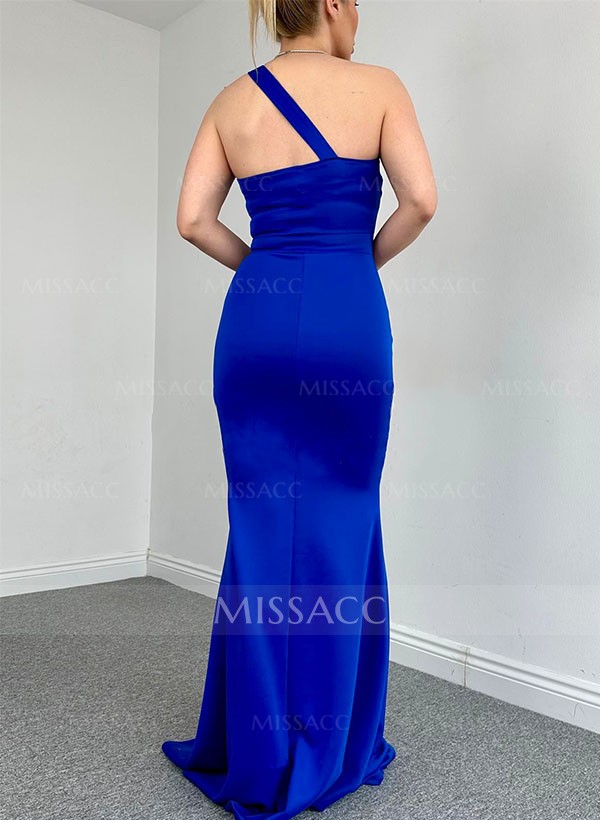 Trumpet/Mermaid One-Shoulder Satin Evening Dresses